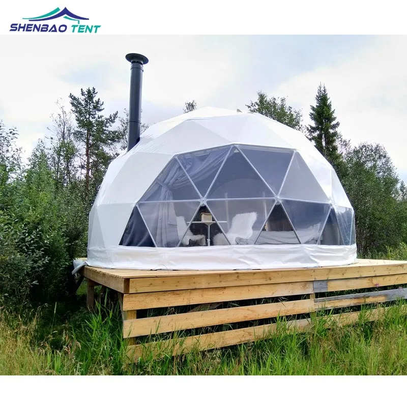 Transparent Half Sphere Dome Roof Glamping Resort Tents