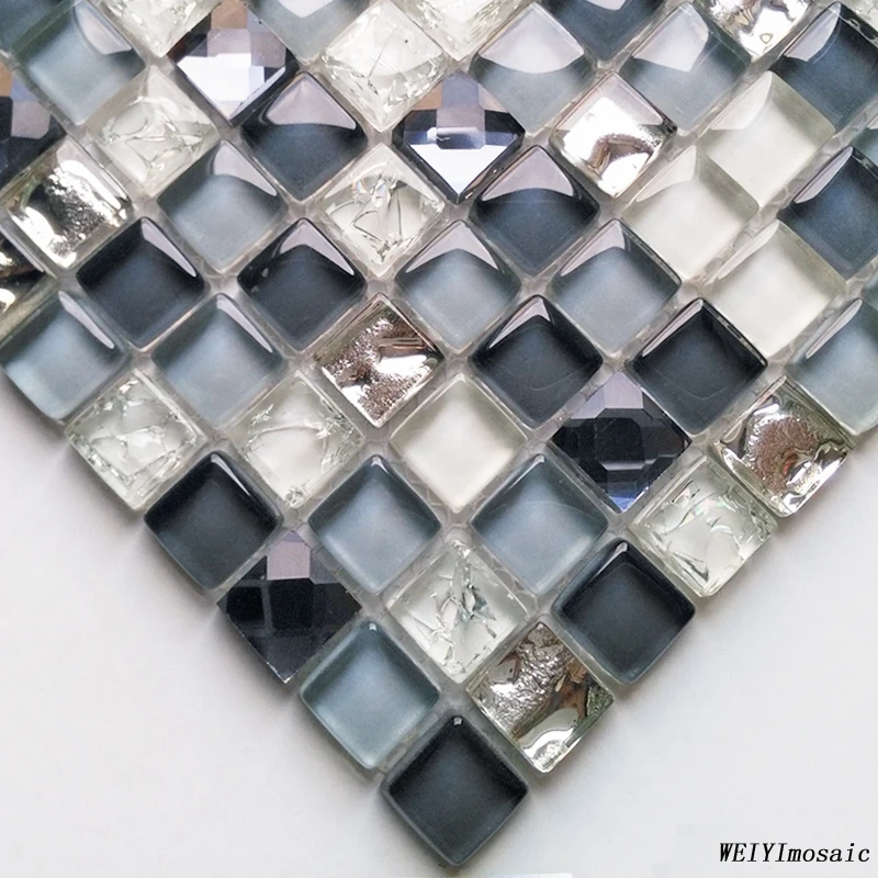 Creative crystal broken glass mosaic tile for backsplash wall and swimming poor