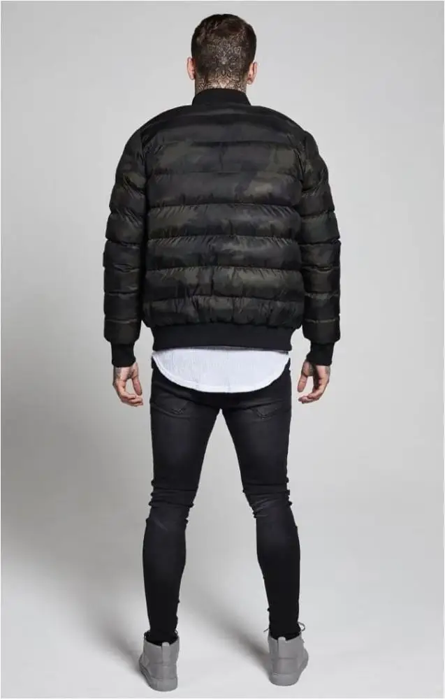 Hot sale mens winter autumn boys black  padded zipper down jacket with pockets
