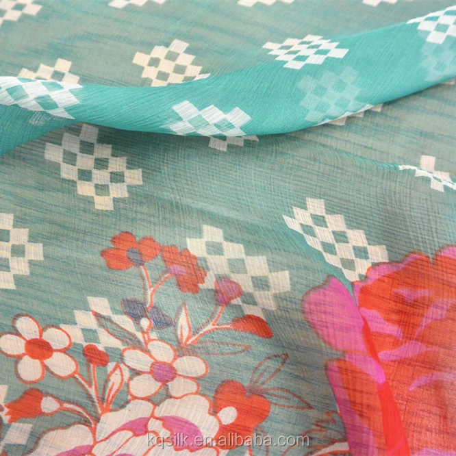 
Zhejiang printed 100% silk crepe chiffon georgette fabric/indian chiffon silk fabrics 