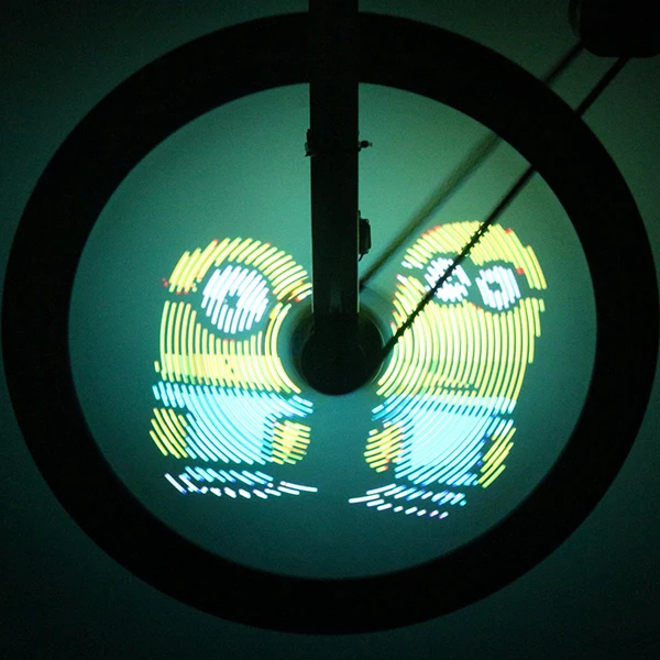 EU High Standard Animation Pictures 128 Led Mountain Bike Light Cycling Accessories Battery Powered Led Lights Wheel Lamp