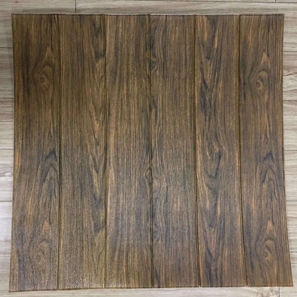 3d wall Wood like design foam wallpaper