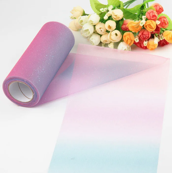 Rainbow Tulle Roll Spool Yarn Tutu DIY Table Kids Skirt Gift Craft Fabric Party Bow Tulle Rolls Wedding Party Decoration Favor