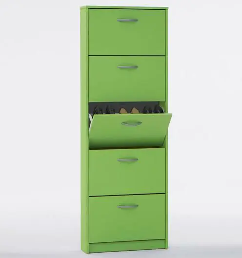 new style wooden shoe cabinet with five drawers