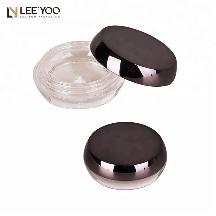 Metallization empty plastic jar eye shadow packaging container luxury cosmetics jar blush case cream jar