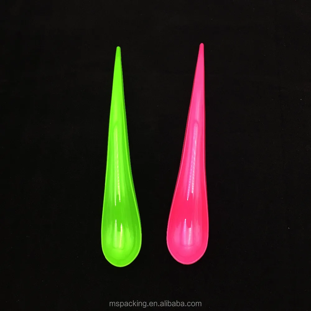 Hot Sale Biodegradable Leaf Shape Plastic Colorful Dessert Spoon Price