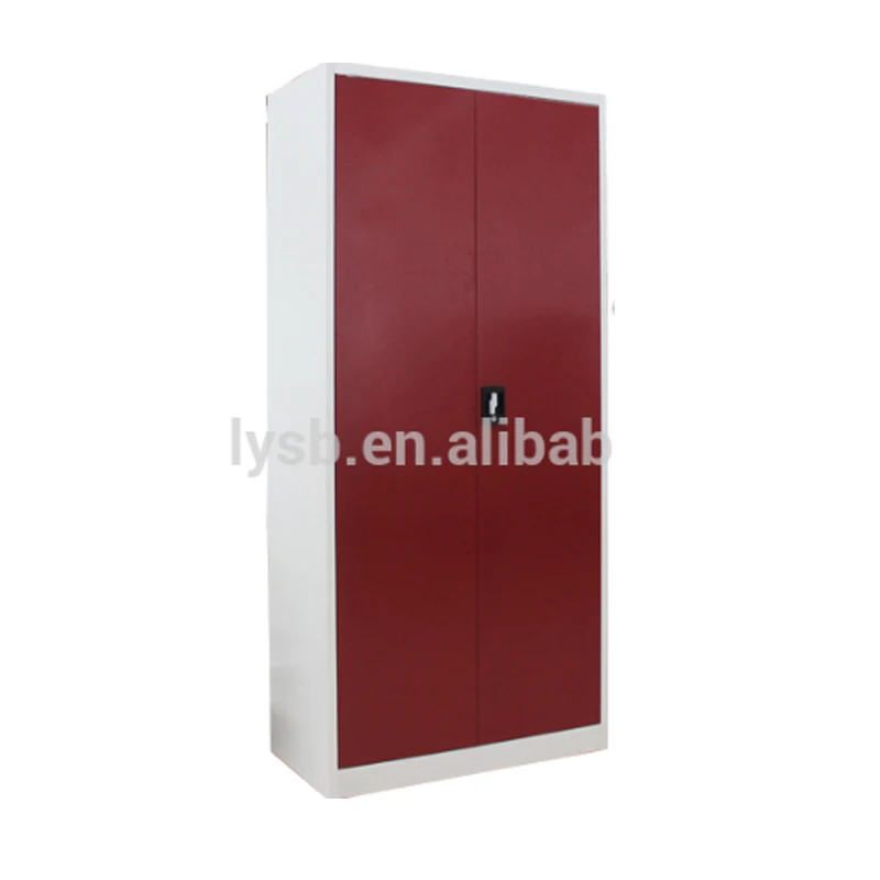 
knock down design safe box inside double swing doors steel clothes cabinet,2 door wardrobe closet 