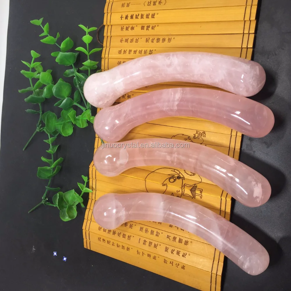 Натуральный фаллоимитатор из розового кварца, лечебный кристаллический массажный палочка yoni