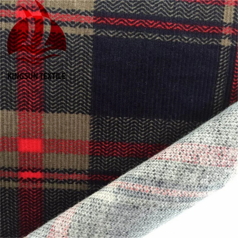 16W Check Printing Corduroy Fabric for Bag