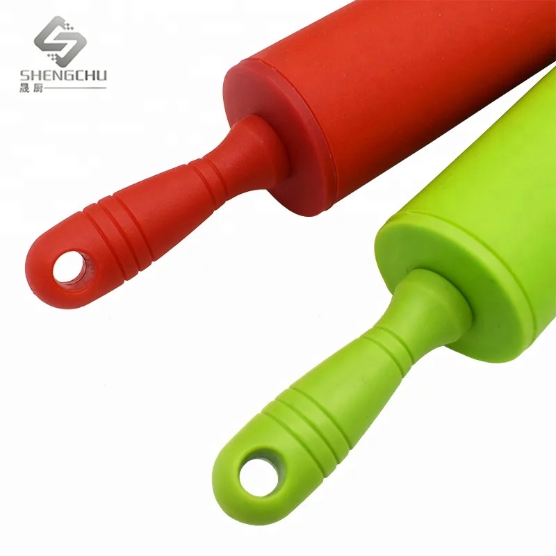 Christmas custom food grade silicone flour stick PP handle rolling pin kitchen baking tools