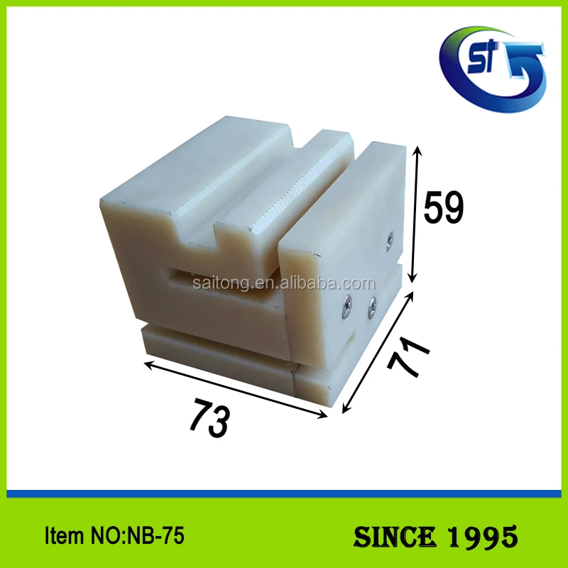 White Automatic Sliding Gate Door Top Nylon Guide Block fits standard 75mm post nylon block