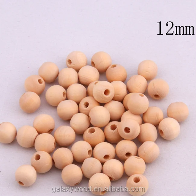 high quality 6 mm to 35 mm round shape natural unfinished wood beads