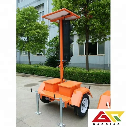 
Solar traffic light mounted on trailer work under wireless network 