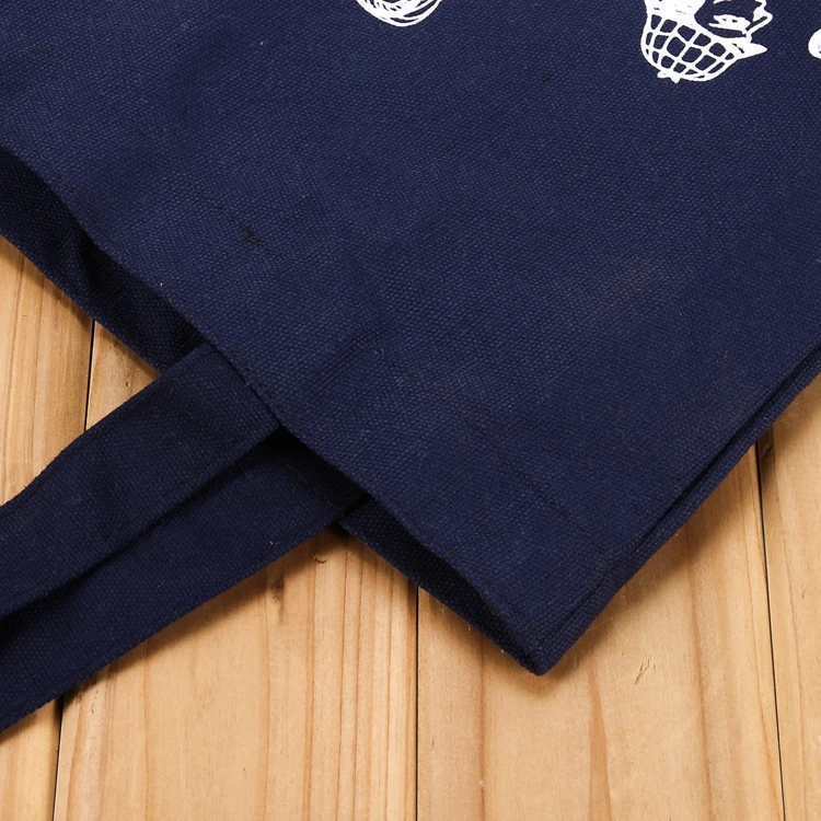 Customized logo printing recyclable 12oz cotton canvas shopper bag