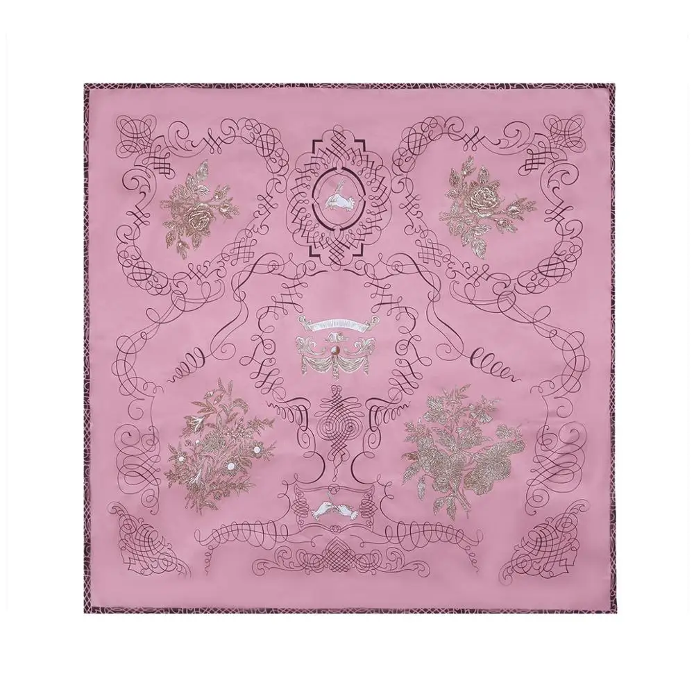 Fashion Scarf for Women Print Silk Hijab Scarfs Female 90cm*90cm Luxury Brand Square Satin Shawls Scarves for Ladies