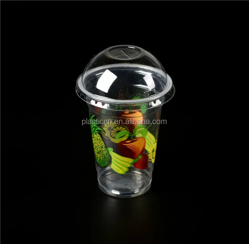 Customized logo Printing Transparent Disposable pp Plastic Cups with Lids