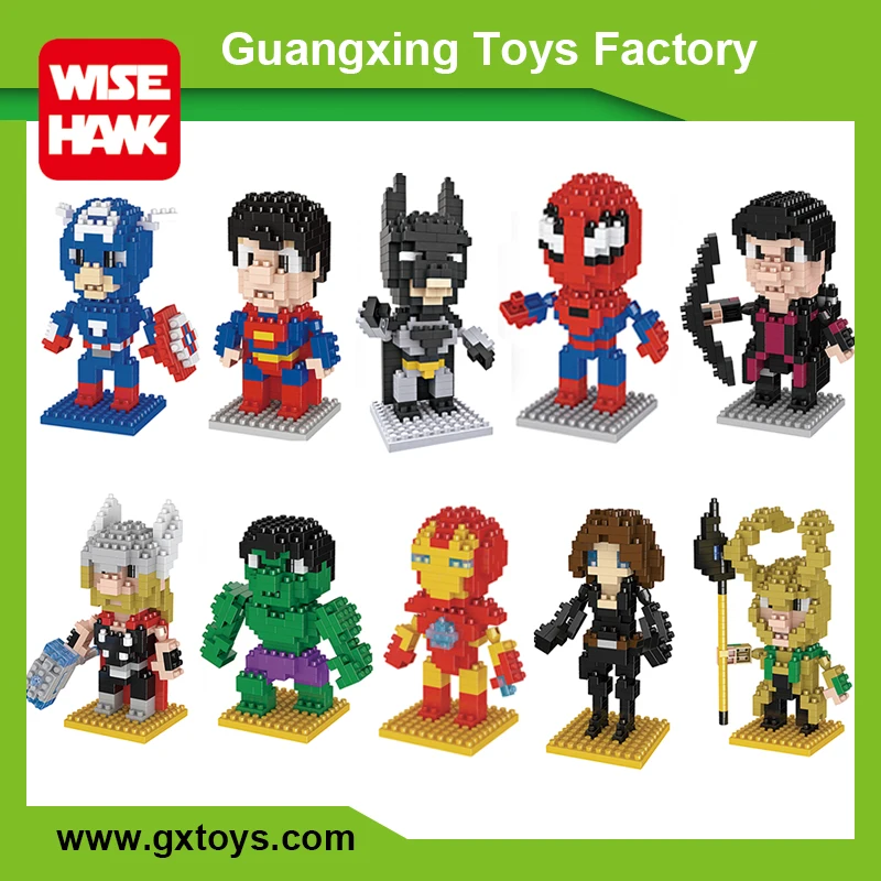 Wholesale latest mini blocks super heroes figure plastic building block toys for kids
