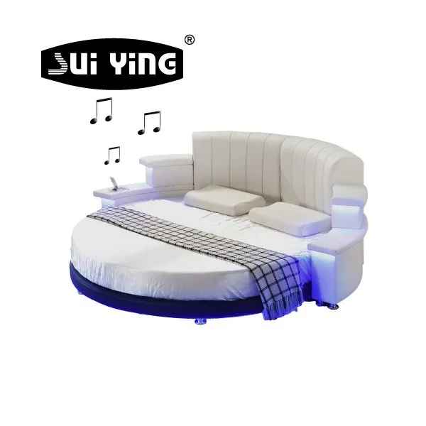 
hot sale modern led music round bed frame in China CY006 