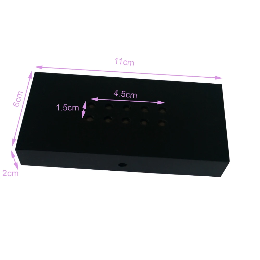 Small Rectangle Black plastic led 3D  crystals displaying light up stand base crafts