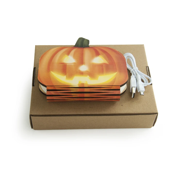 Creative LED Paper Lantern with USB Night Light Book Shaped Light Folding Book Lamp