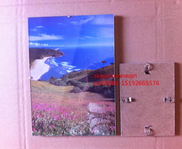 Оптовая продажа, Безрамная подвесная фоторамка из стекла FSC MDF размером 4x6 для свадебной любви