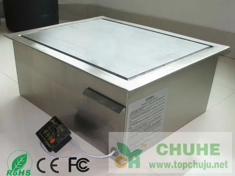 
resistant Equipment japanese table top smokeless Stainless Steel barbecue induction teppanyaki grill table 