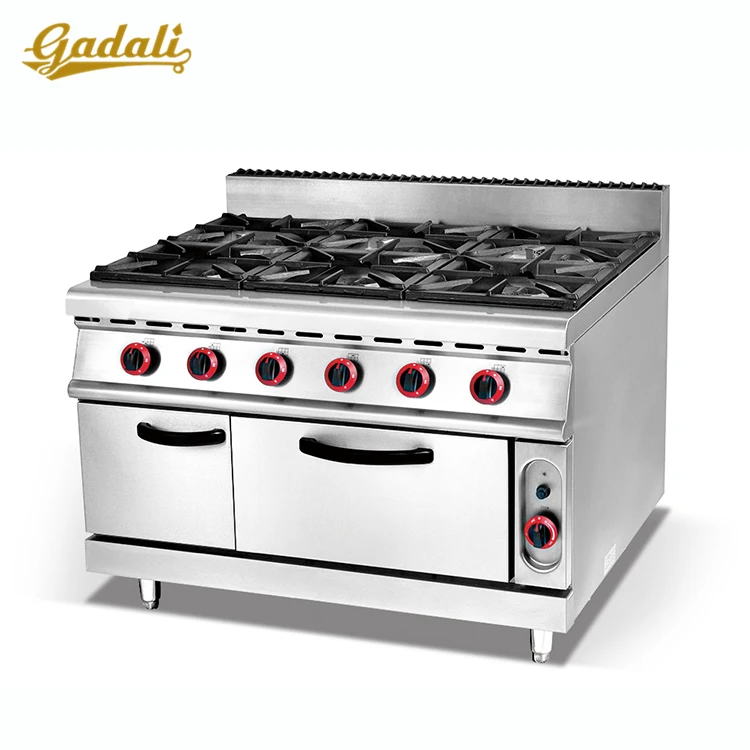 Коммерческих газ французский горячая плита с духовкой + 6 горелка газовая духовка для бытовых