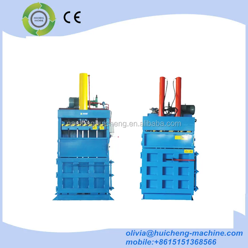 Plastic scrap, paper, cotton and woodchips compress baler machine