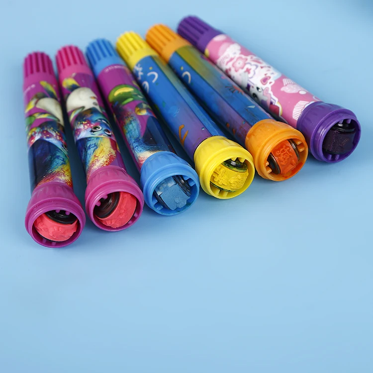 Newest office stationery wholesale cheap pen stamp self-inking roller stamp pen multi color marker pen set color marker for kids