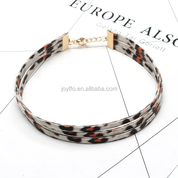 Alibaba in Spanish Fashion New Animal Flower Print Necklace 3-layered choker