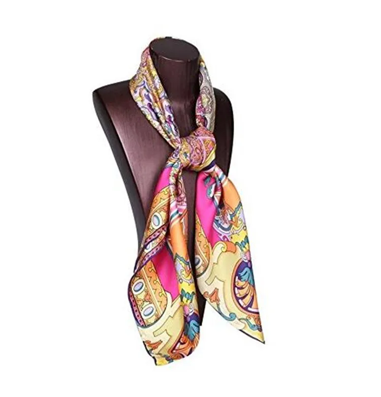 Custom Made 100% Silk Scarf Hand Rolled Hem Large Square Twill Silk Scarf