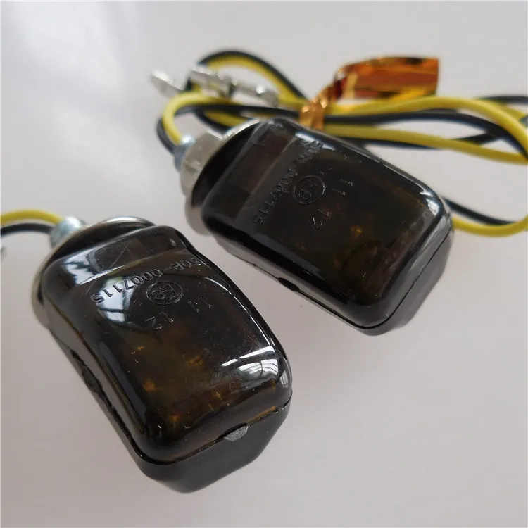 2x 6 SMD Smoked LED Mini Motorcycle Turn Signals Blinker Amber Indicators Lights For Motorbike Scooter Quad Cruiser Off Road