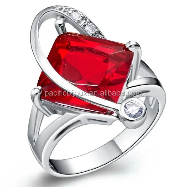 
expensive red square zirconia jewelry set ruby costly luxury jewellery set 