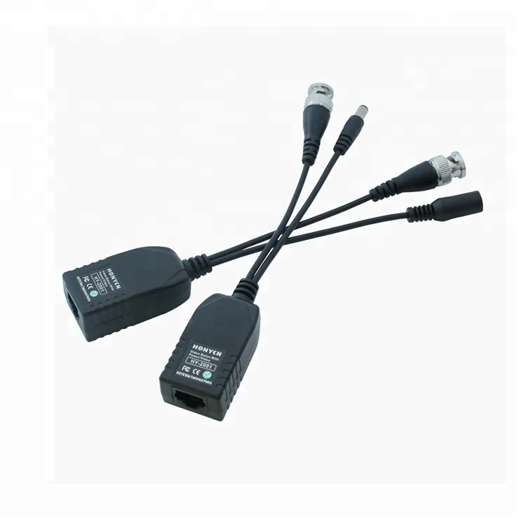 CCTV analog camera BNC to RJ45 video balun with power with power
