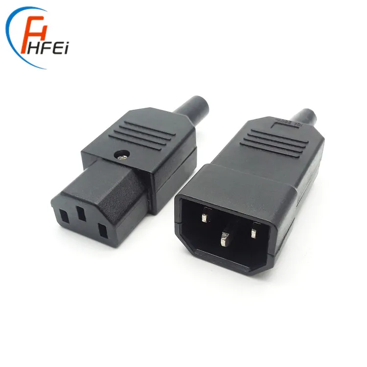 iec 320 New 10A 250V Black IEC C13 C14 female male Plug Power Connector 3 pin AC Socket c13 male connector