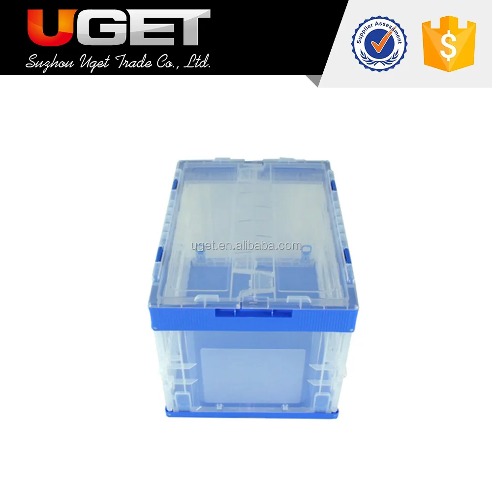 
Factory Directly Sales side door lid foldable collapsible plastic crate 