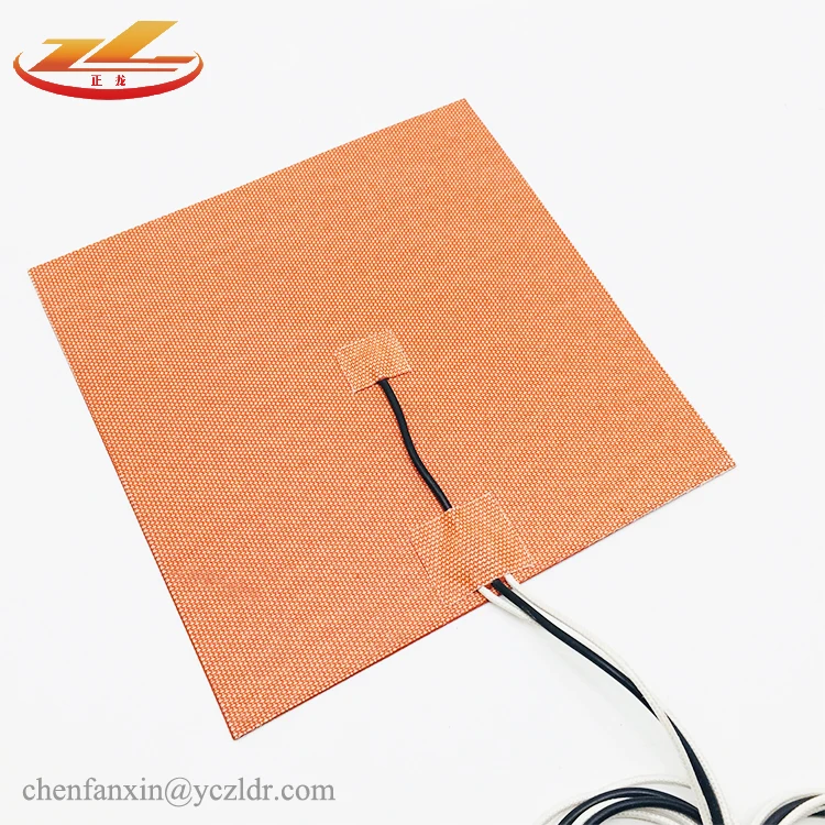 12v 300w 200x200mm silicone rubber heated bed
