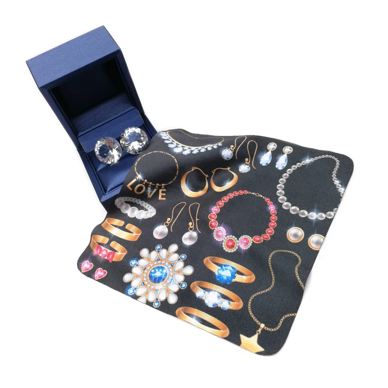 Ткань для чистки ювелирных изделий из микрофибры с пользовательским логотипом