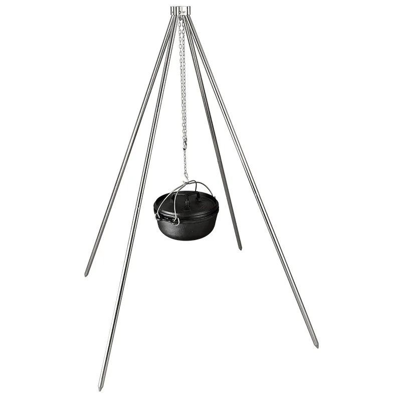 
High quality stock pot & frying pot outdoors camping hanging cast iron dutch oven set 