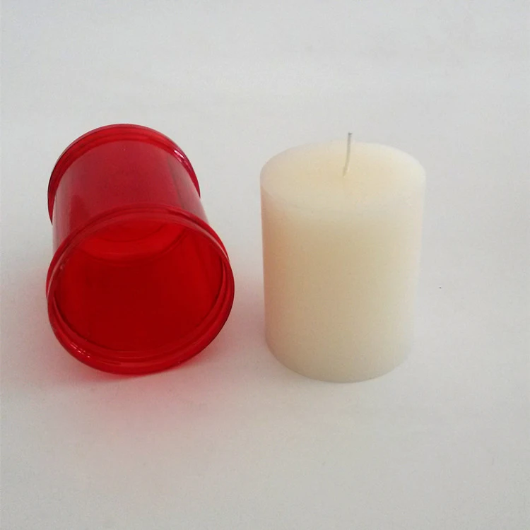 Red Color Cemetery Memeotial Wax Candles With Windproof