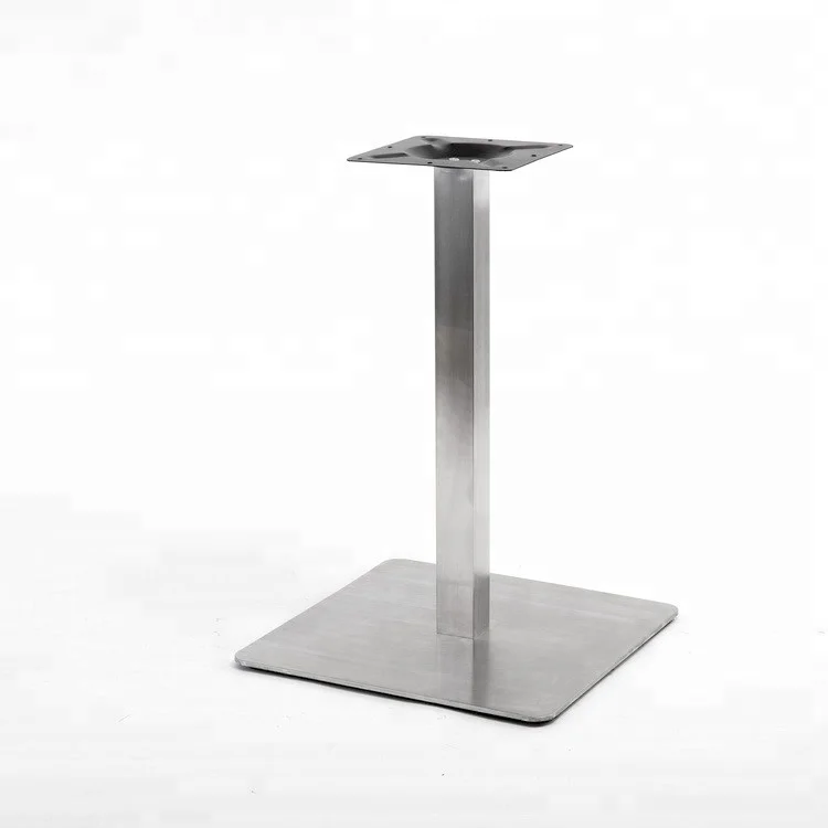 Modern Style Brushed Stainless Steel Metal Dining Single Table Bases