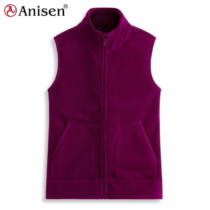 Оптовая продажа, новая модная теплая ветровка на молнии, зимняя флисовая жилетка для женщин