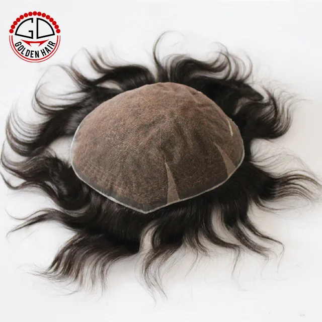 High Quality Sock Indian Human Hair Swiss Lace Base Mens Toupee