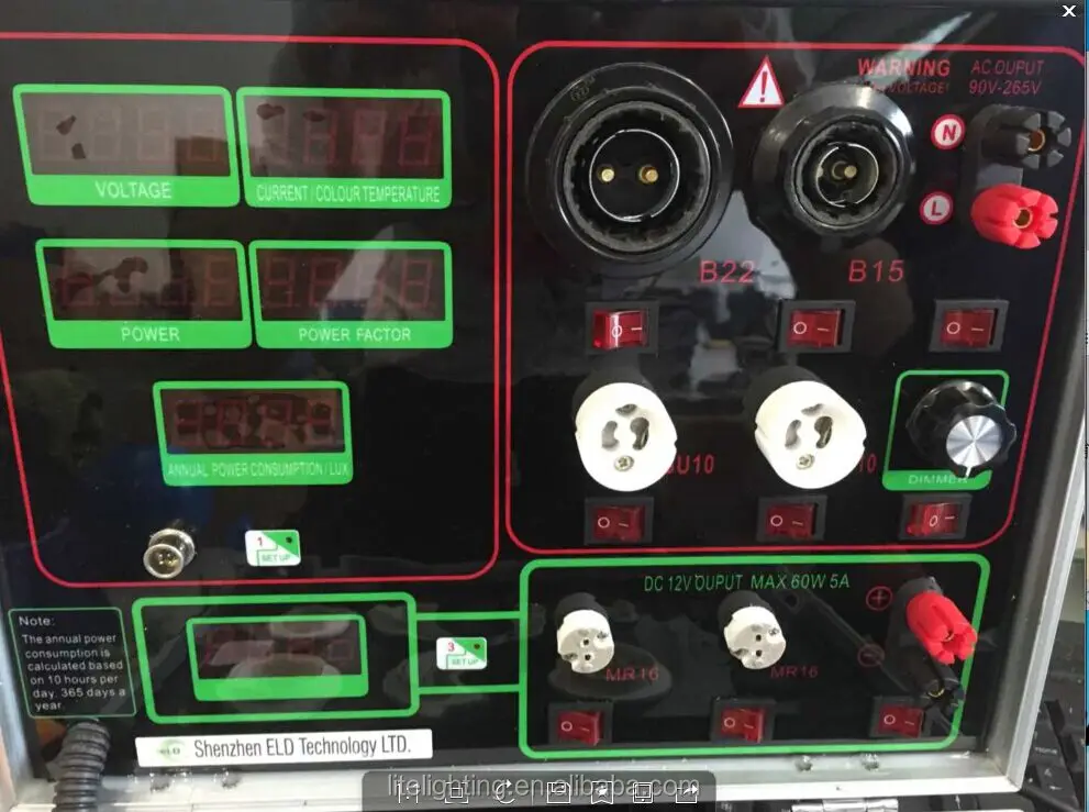 Digital led light show case multi-funtion power meter led testing device