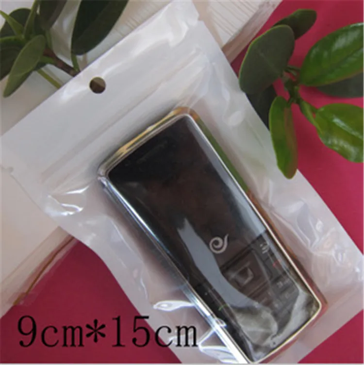 9 см * 15 см белый/прозрачный самозакрывающийся закрывающийся пластиковый розничный упаковочный пакет на молнии, пакет с замком на молнии, розничная упаковка с отверстием для подвешивания