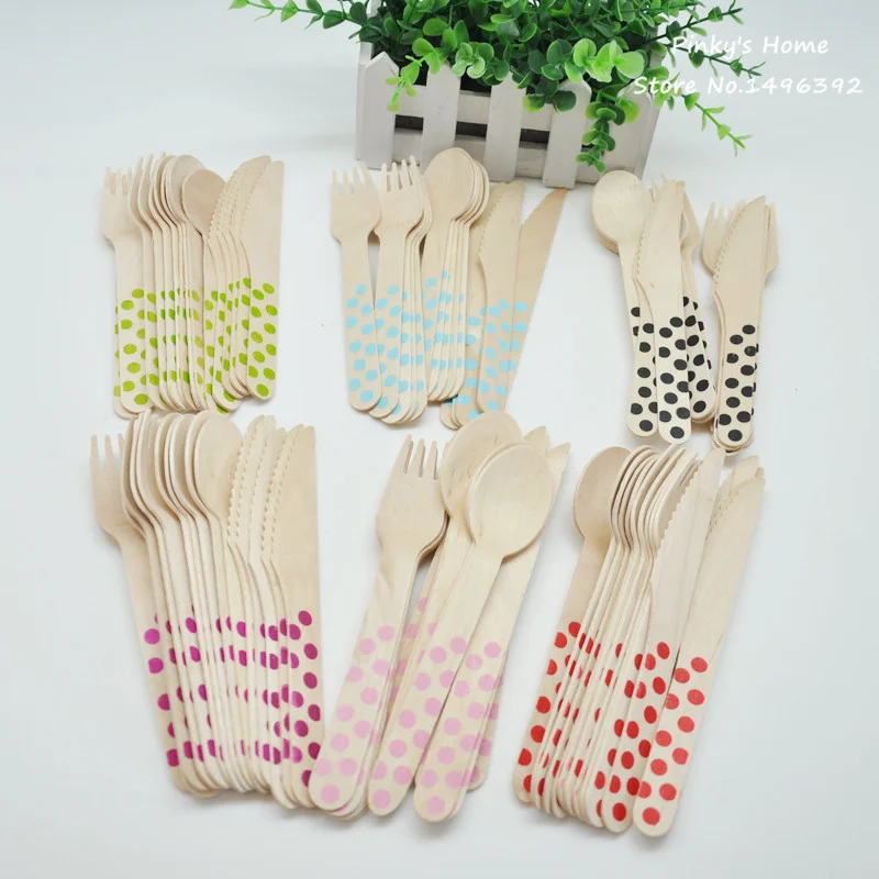 
Promotion wholesale disposable wooden birch wood cutlery set 16cm custom printed wooden spoon 