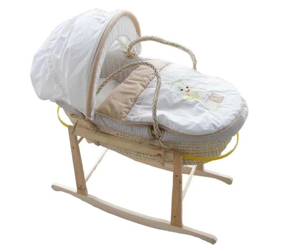 Special Hot Selling Baby Moses Basket New Zealand Pine For Newborn With Rocking Stand