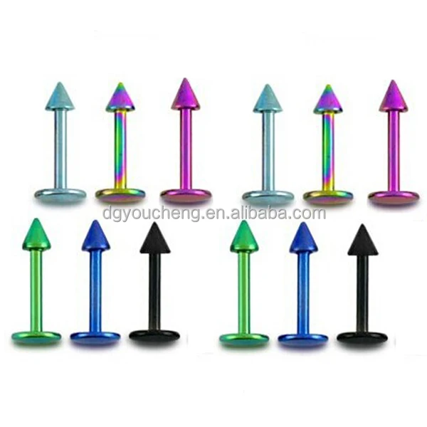 Из нержавеющей стали анодированный горячая спайк для губ пирсинг