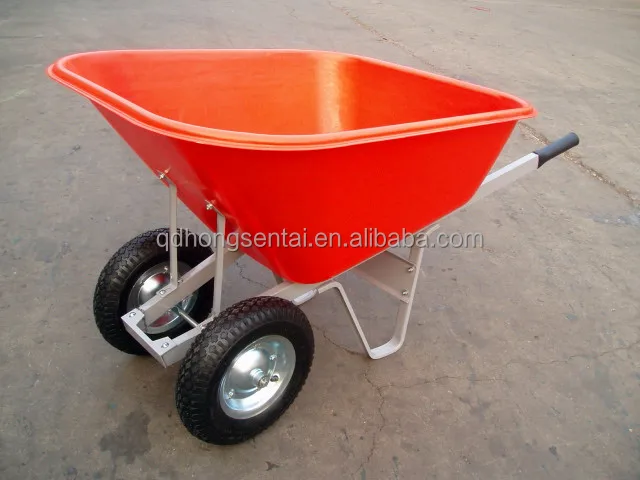 160-260 litre Twin Wheel Garden Lawn Marina Stable Green Color Polypropylene Plastic Smartcart Wheelbarrow With Horse Face