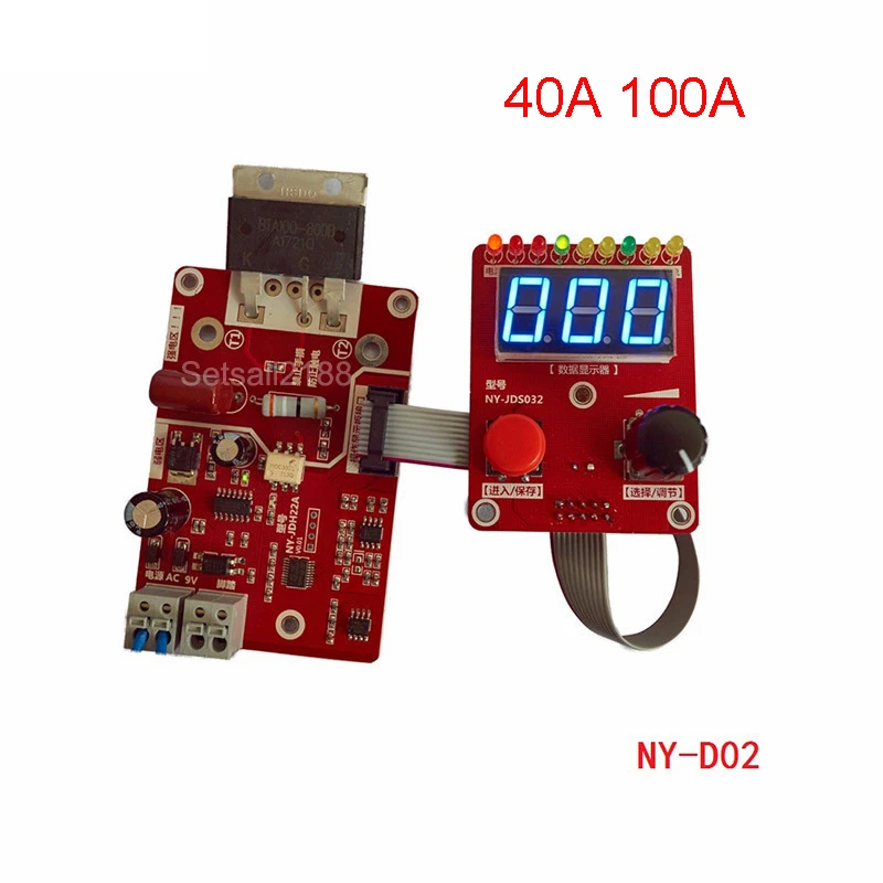 NY-D02 100A 40A Double Pulse Encoder Spot welder Welding Machine Time Current Controller Control Panel Board